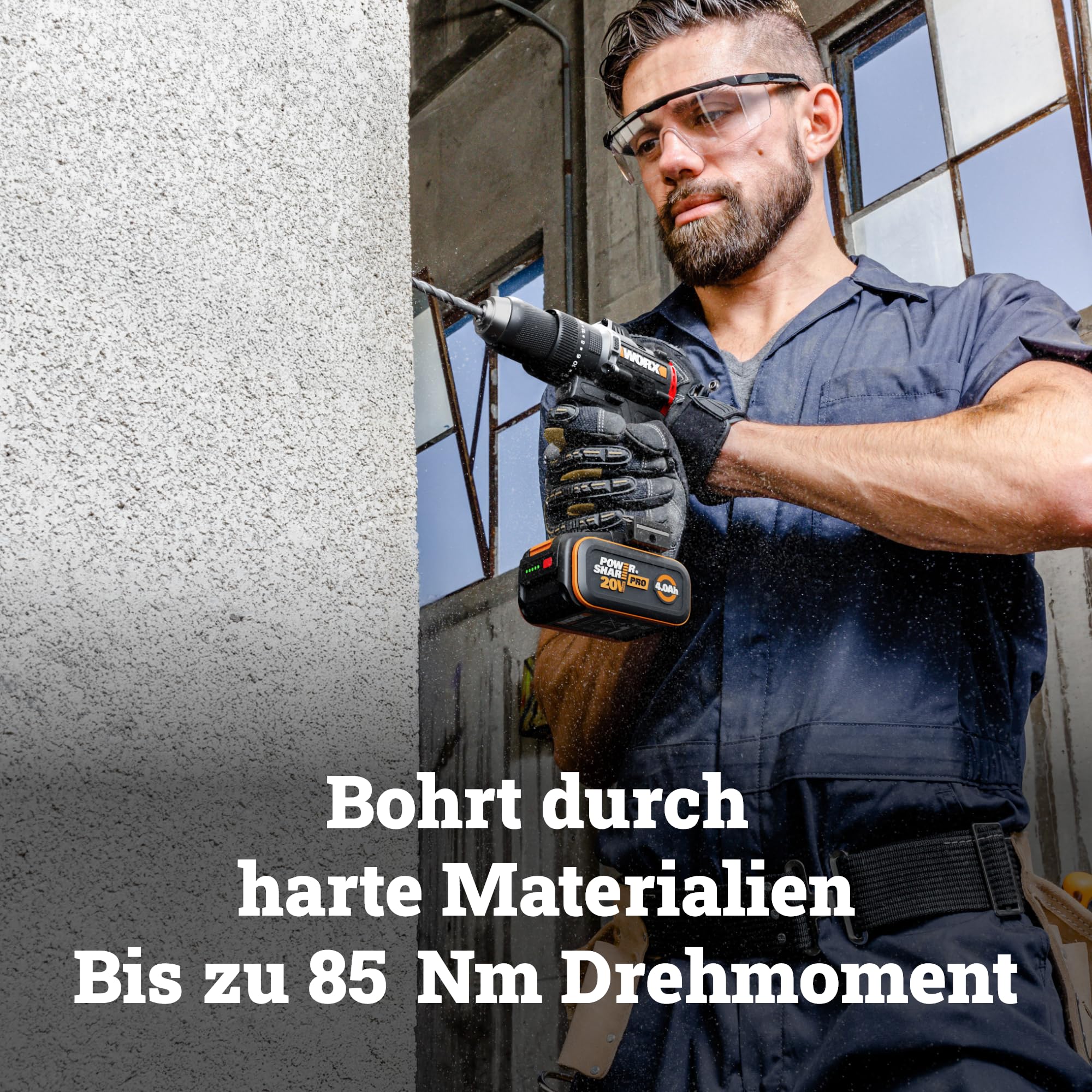 WORX WX356.9 Akku-Schlagbohrschrauber 20V 85 Nm bürstenloser Motor kompakt leicht