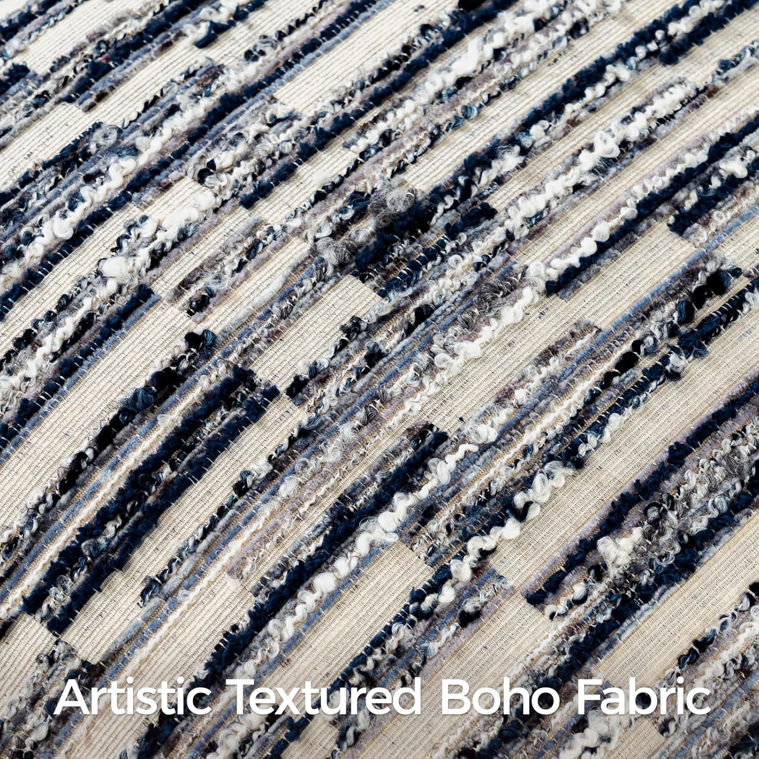 a moment Boho Throw Pillow Covers Set of 2,Striped Decorative Rustic Farmhouse Pillow Cases,Aesthetic Modern Home Decor Couch Cushion Covers for Bed Sofa Living Room 26"X26" Blue