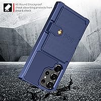 Vista 5 de Funda para Samsung Galaxy S23 Ultra con tarjetero, compatible con soporte magnético para automóvil, resistente a los golpes, resistente, suave, TPU