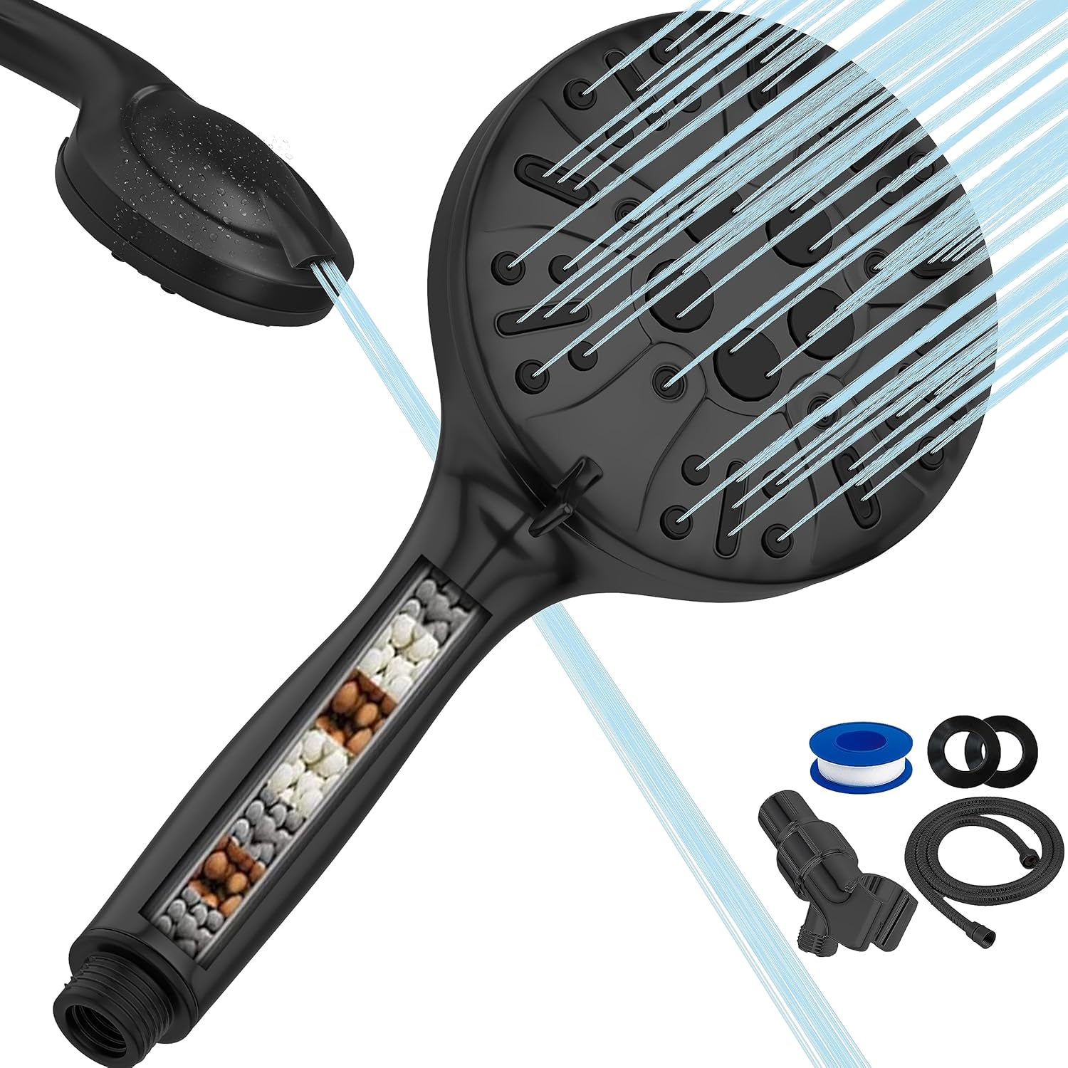 Gh1200 10 Modes Shower Heads with Handheld Spray Combo, Builtin Shower