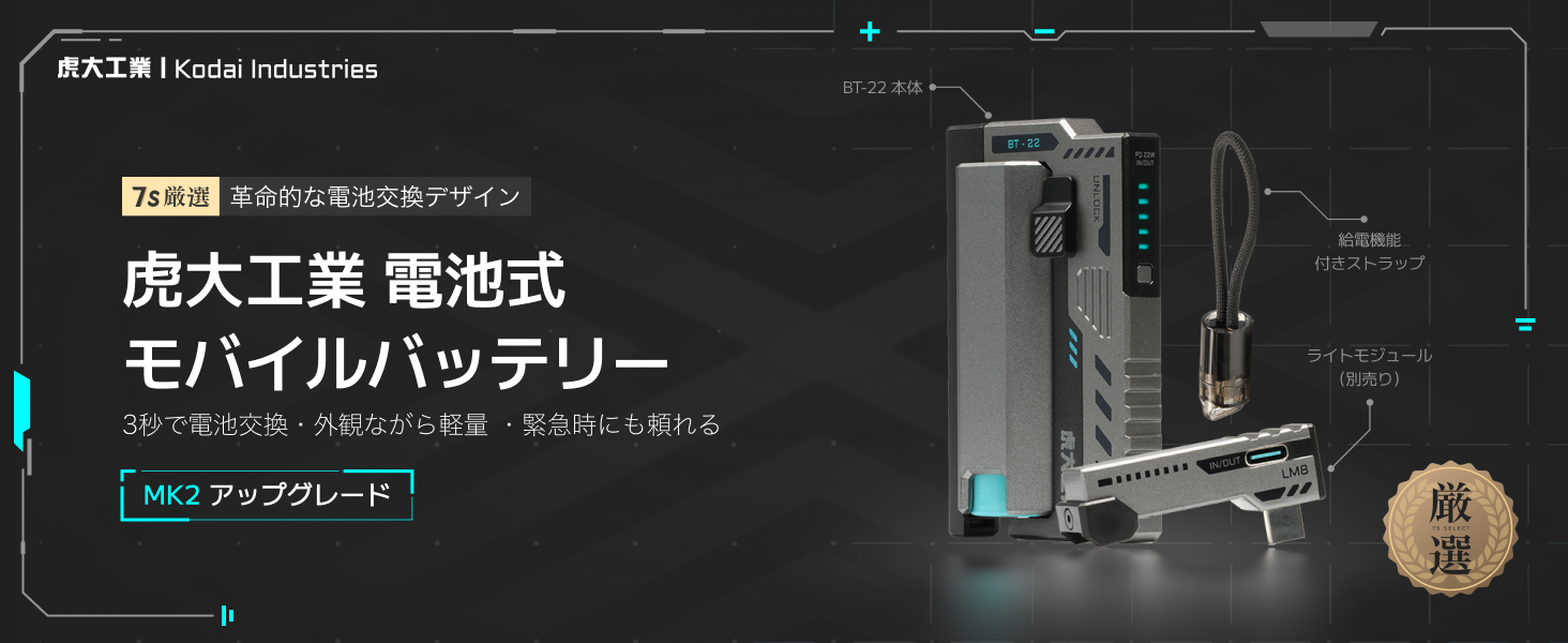 大人気❣️ 【虎大工業】公式革新的な電池交換デザイン モバイルバッテリー Amazon | 【虎大工業】国内唯一正規取扱店 公式革新的な電池交換