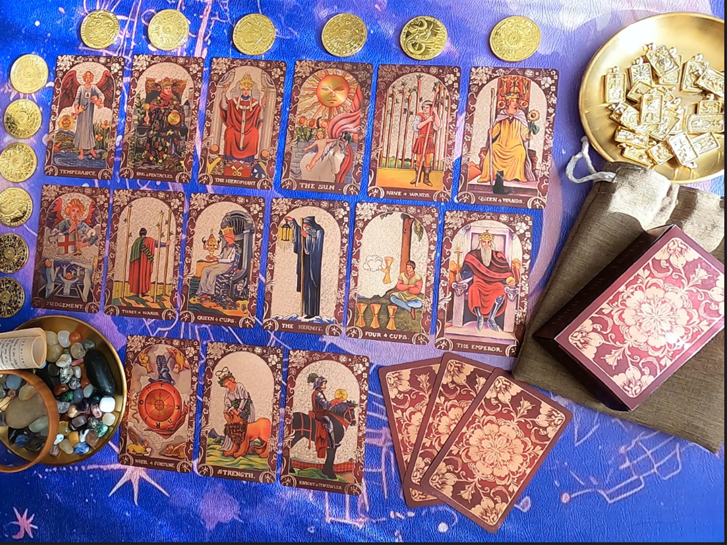 Gold Rose Tarot Deck | 78 Kaarten met Handleiding