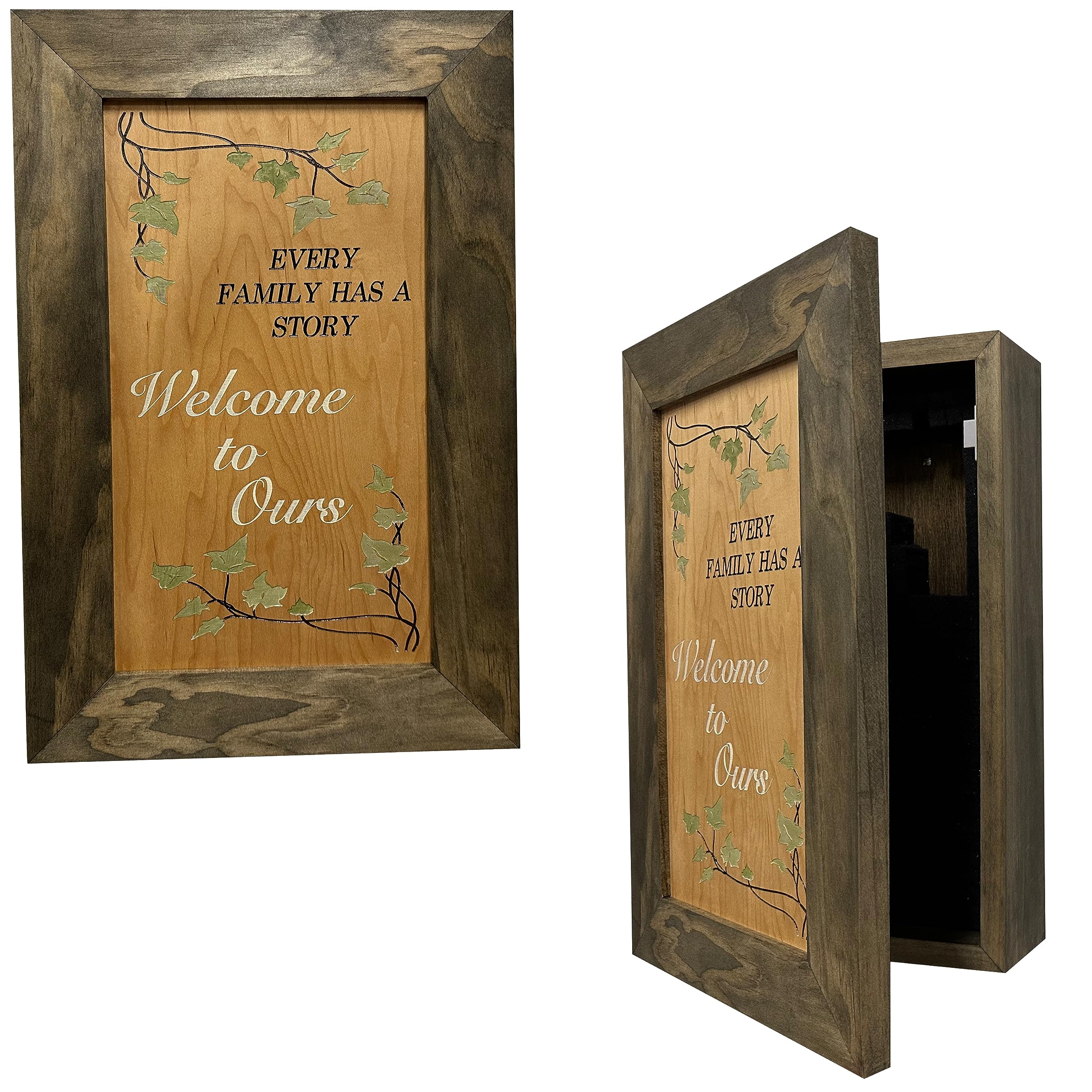 Hidden Gun Cabinet Wall Decoration - Every Family Has a Story Welcome to Ours Concealed Gun Safe by Bellewood Designs