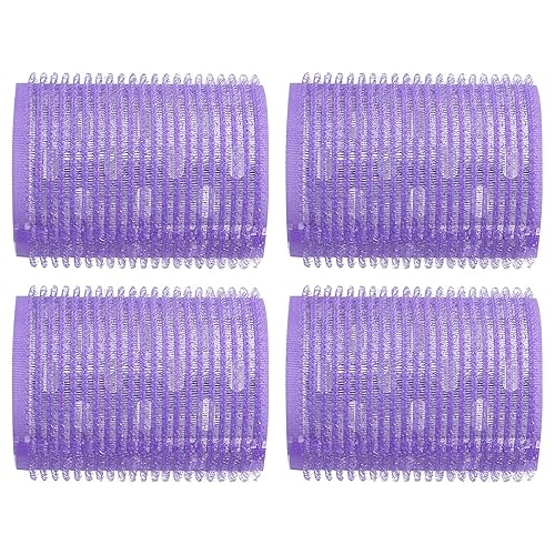 Paquete de 4 rulos de pelo autoadherentes, rizadores de cabello sin calor, rodillos de velcro para peinar y electrodomésticos con bolsa de