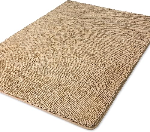 Miniatura 326 de Yeaban Alfombras de baño gris oscuro – Gruesas alfombras de baño de chenilla | Alfombras de baño absorbentes y lavables antideslizantes, alfombras