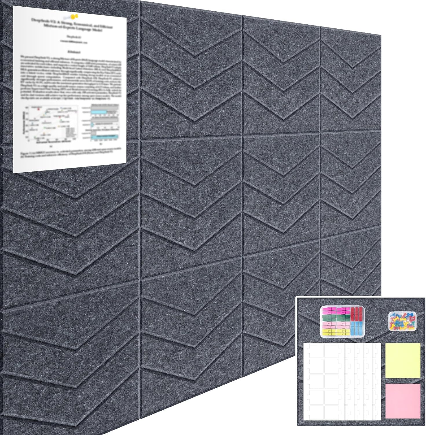 Large Cork Board 48"x36", 12 Pack Felt Bulletin Board for Walls Cork Boards Tiles with Sticky Notes, Push Pins & Clips,Tack Board for Office Home Pink