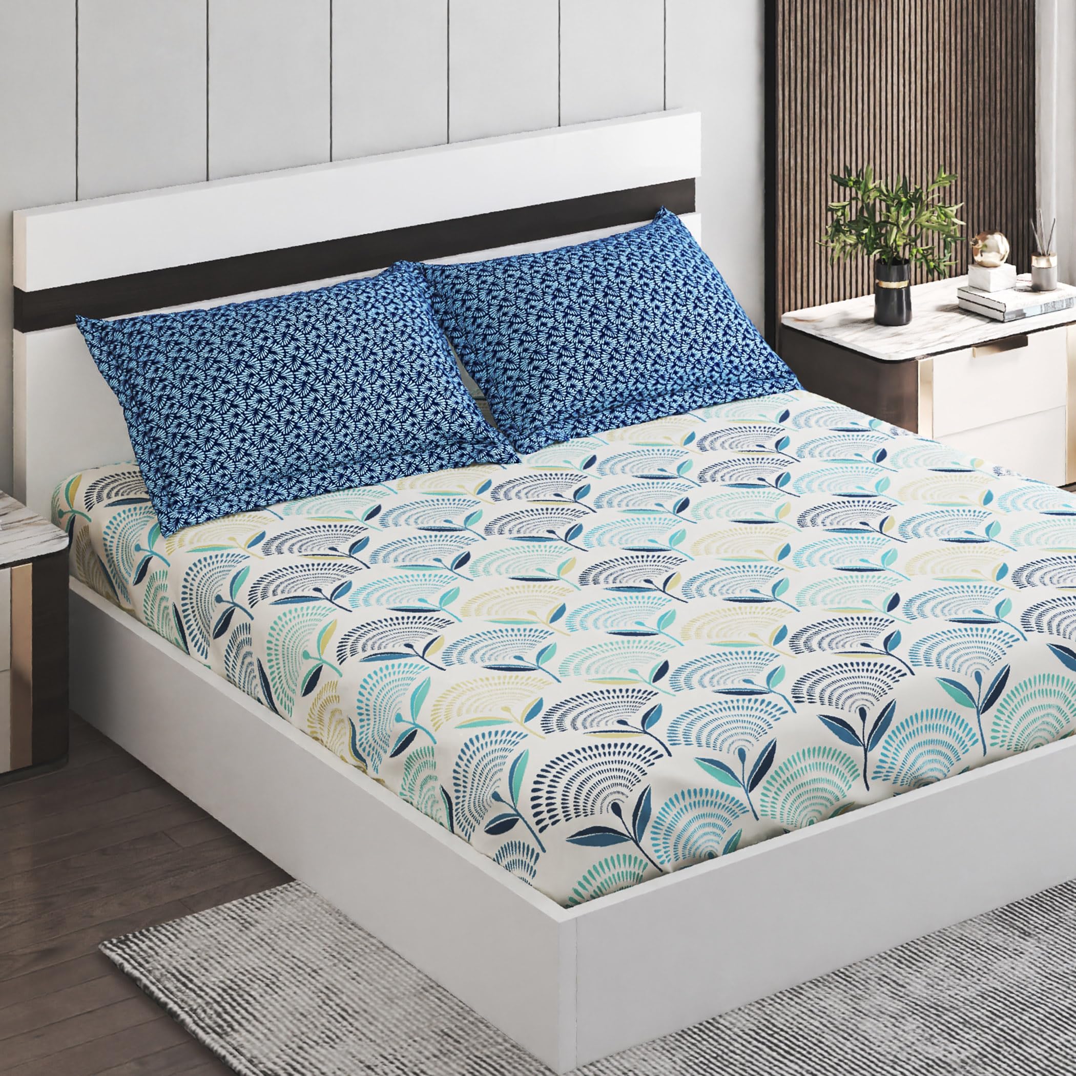 Home Centre Corsica Microfibre Printed 3Pcs Queen Bedsheet Set (B0CB4R47LX) Amazon Price History, Amazon Price Tracker