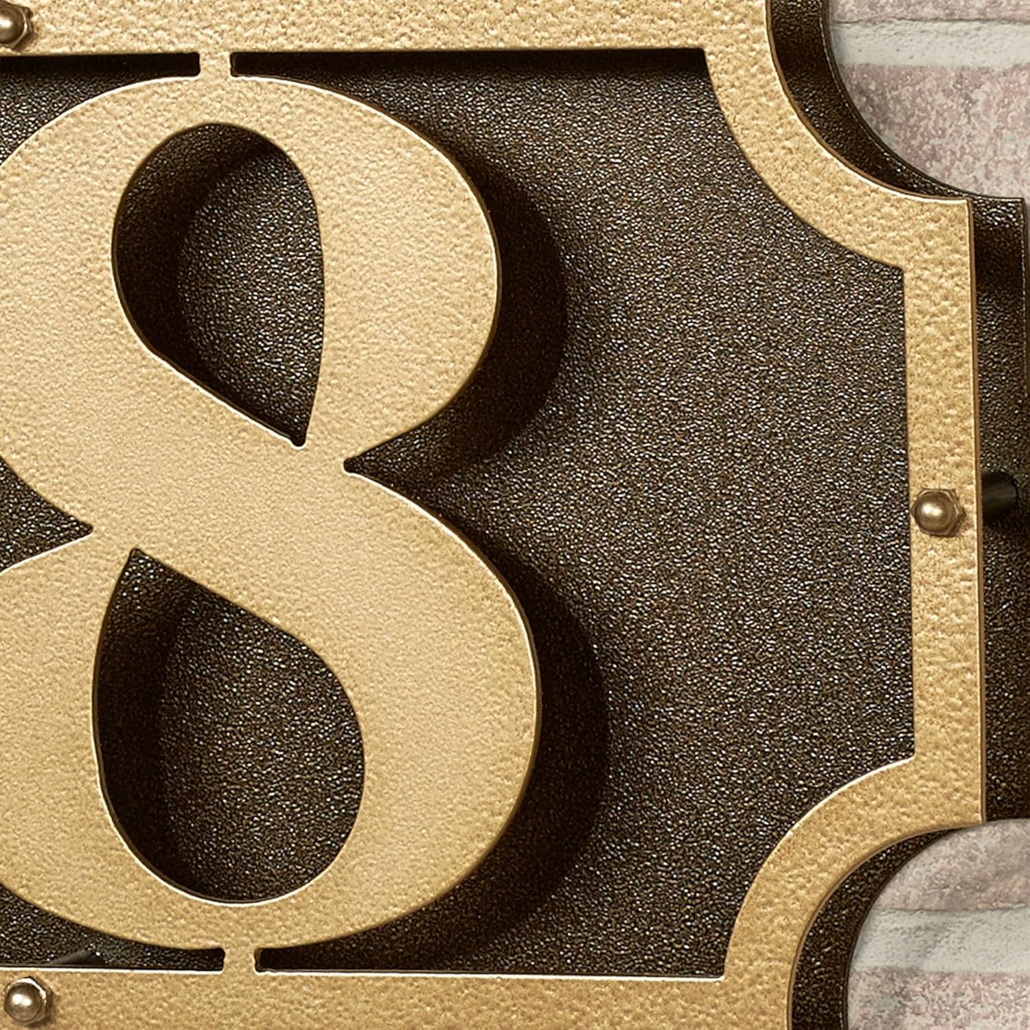 La Casa Metal House Number Wall Art Sign | Sun Emblem | Personalized Address Wall Art for Outdoor | Up To 5 House Numbers | Gold and Bronze Durable Finish