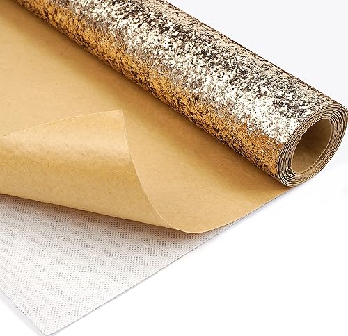 Miniatura 5 de Papel tapiz grueso con purpurina de oro rosa para despegar y pegar, papel tapiz con lentejuelas brillantes para paredes (17.3 x 197 pulgadas, oro