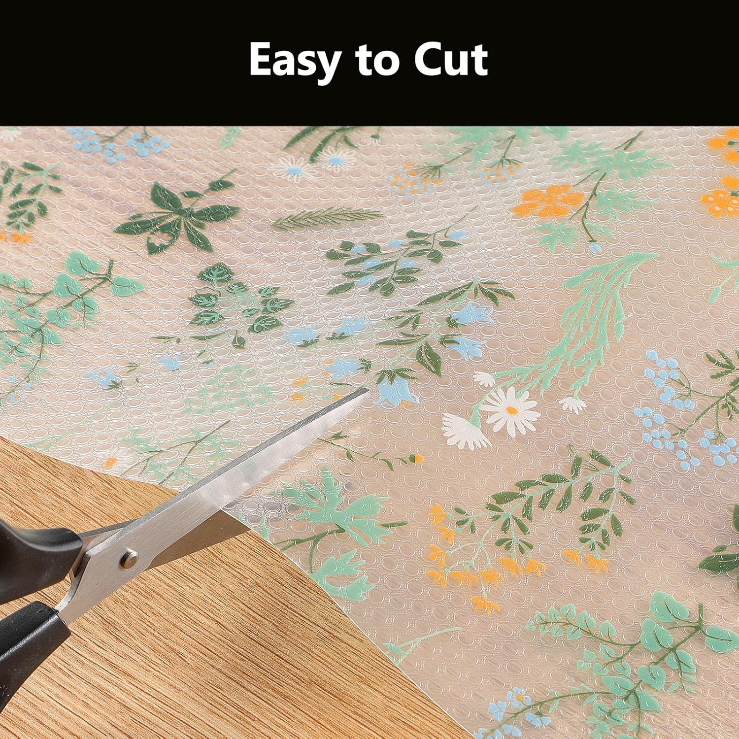 INNOLITES Shelf Liners for Kitchen Cabinets – Drawer Liner Waterproof & Oil-Proof, Non-Adhesive EVA with Floral Pattern – Durable Washable, Easy to Cut (Sage Green, 11.8" x 360")