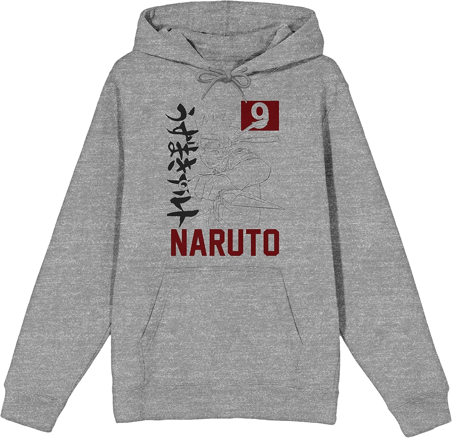 Bioworld Naruto 09 Athletic Heather Graphic Hoodie