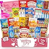 Valentine's Day Care Package (45ct) Snacks Chocolates Candy Gift Box Assortment Variety Bundle Crate Present for Boy Girl Friend Student College Child Husband Wife Boyfriend Girlfriend Love Niece