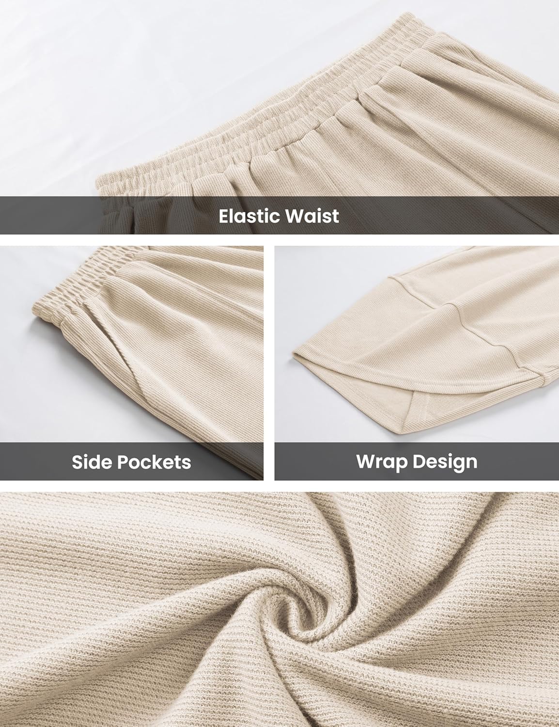 Himosyber Women Cotton Pants Wide Leg Pants Casual Loose Baggy Elastic Waist Beach Palazzo Harem Pants - Image 4