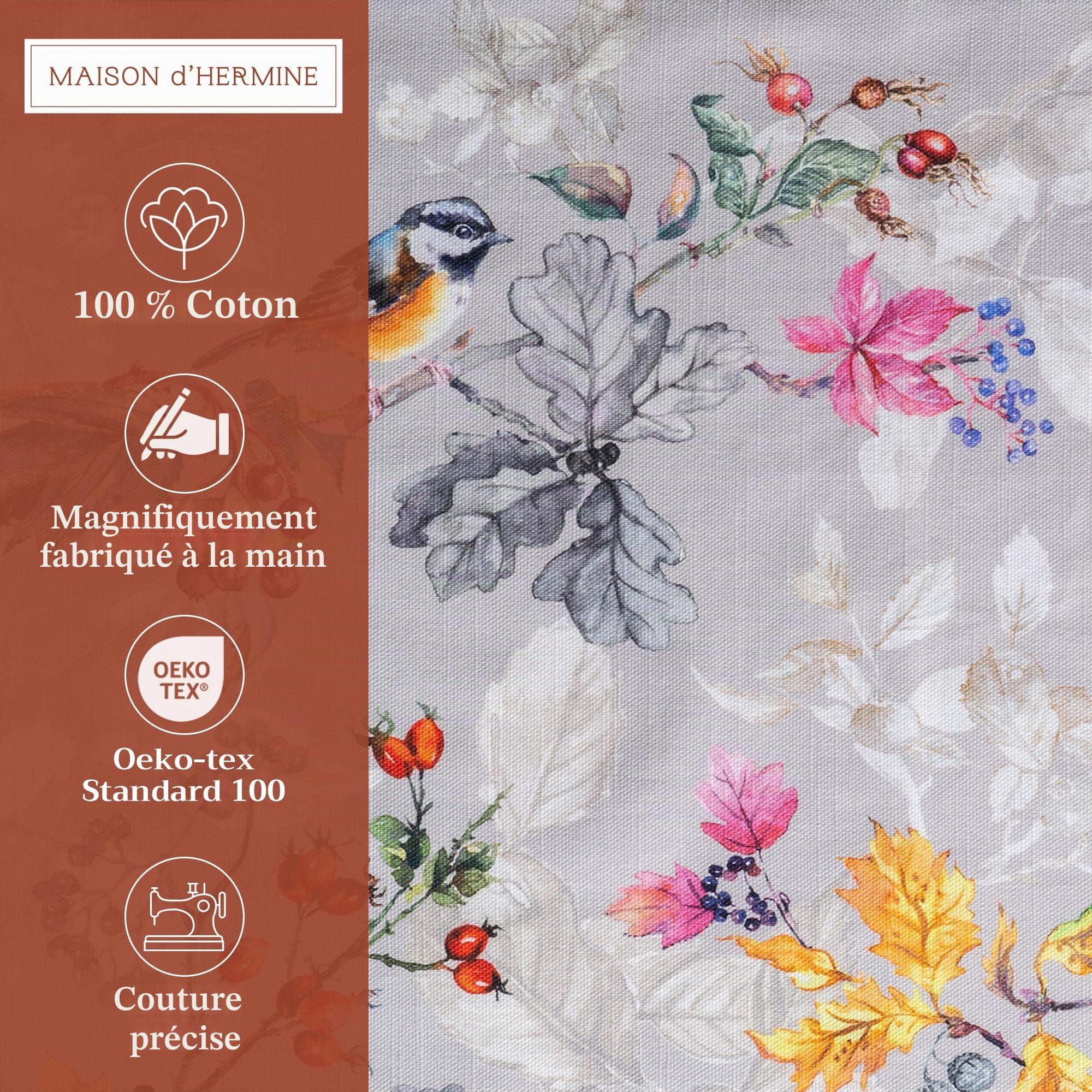 Maison d' Hermine Sets de Table 100% Coton (33 cm x 48 cm, Lot de 4)