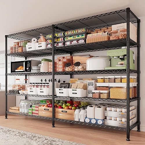 Miniatura 2 de REIBII Estantes de almacenamiento de 61.2 pulgadas de ancho, 1500 libras, estantería de metal de 5 niveles para estantes de almacenamiento, estantes