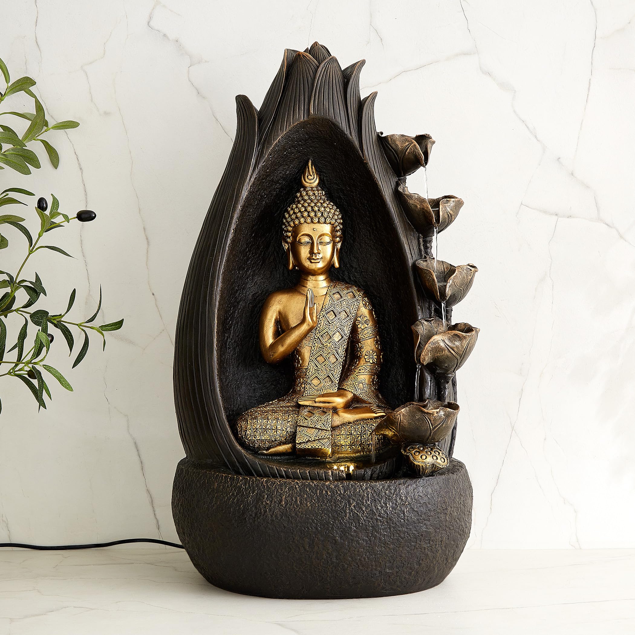 Home Centre Alpine Modern Polyresin Buddha Water Fountain - 35x69cm-image-17