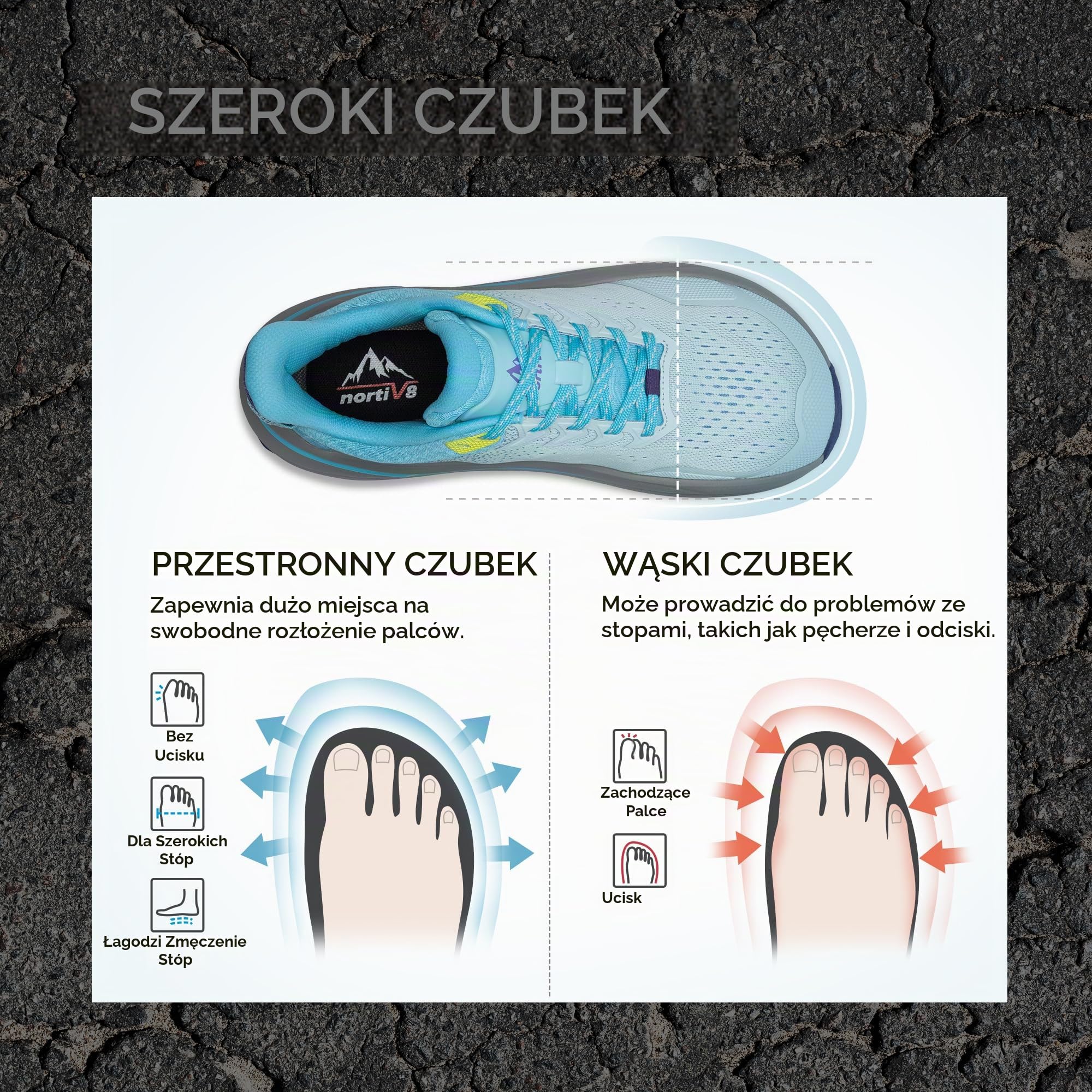 NORTIV 8 Męskie buty do biegania w terenie, szeroki nosek