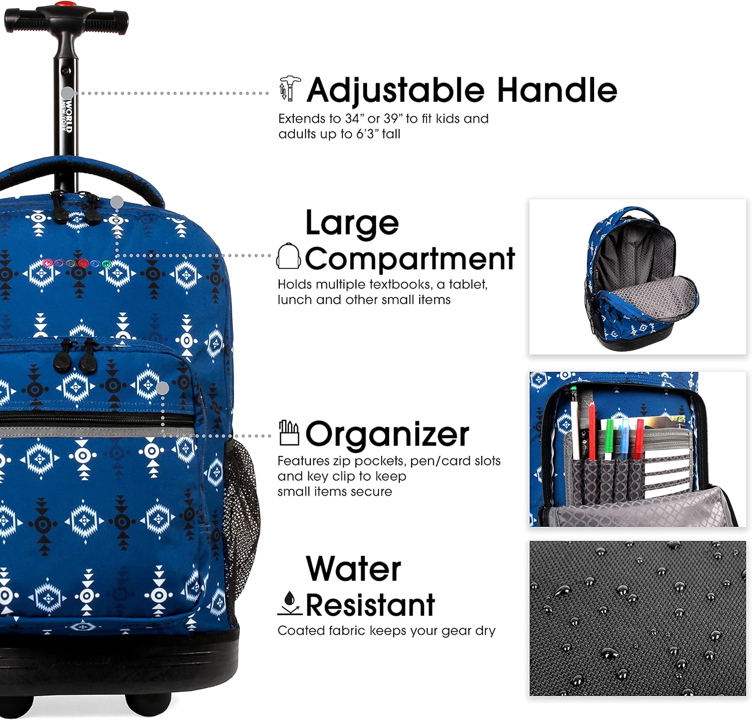 jworld sunrise rolling backpack