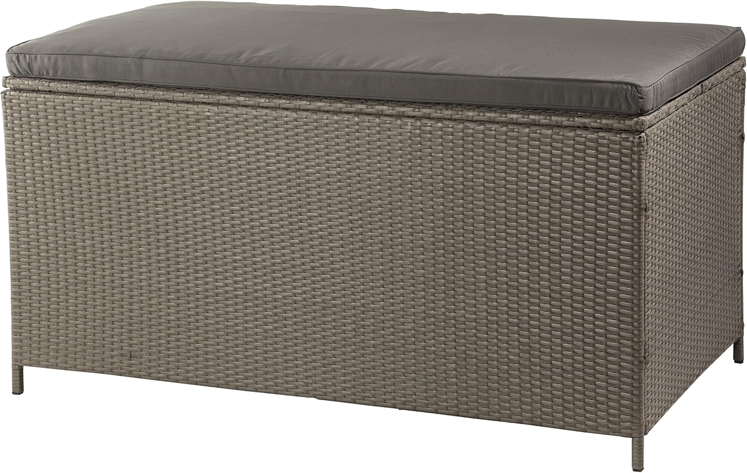 PatioFlare PF-AC-209C-BR Ferrara Wicker Deck Storage Box, 154 gallons, Warm Grey : Patio, Lawn & Garden
