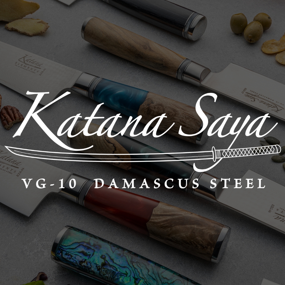 Katana Saya Pearl 3 Piece Kitchen Knife Set, 20cm Chef's, 20cm
