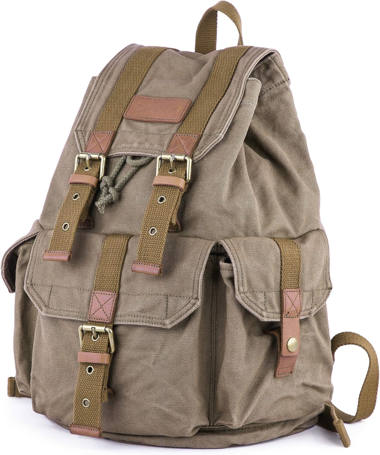 GOOTIUM 21101AMG-S Specially High Density Thick Canvas Backpack Rucksack, Field Tan, Small - Image 3