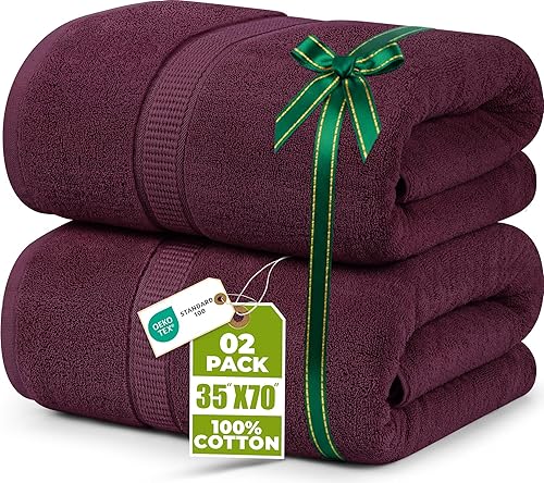 Vista 24 de Utopia Towels - Toalla de baño gigante, 2 unidades, 17.69 oz/yd2 (600 gsm), 100% algodón hilado en anillo, altamente absorbentes y de secado rápido