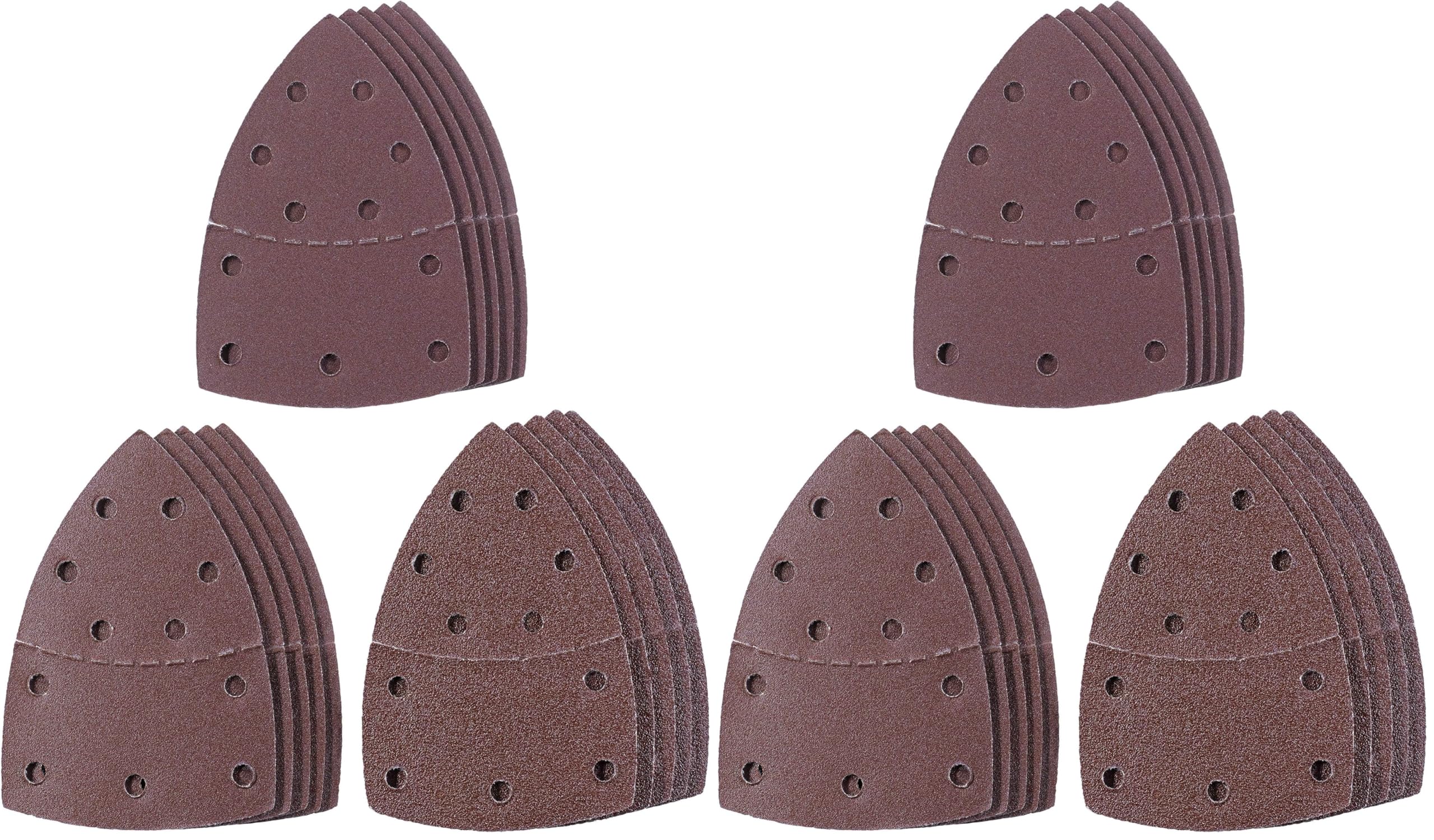 Original Einhell 15-tlg. Delta-Schleifpapier-Set (Multischleifer-Zubehör, 15x Schleifpapier, 150x150x100 mm, Kletthaftung, inkl. 5x P60, 5x P120, 5x P180) (Packung mit 2)