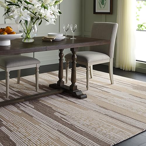 Miniatura 4 de MARTHA STEWART x SAFAVIEH MSR3380T - Alfombra de lana contemporánea, hecha a mano, 8 x 10 pies, color naturalmarrón