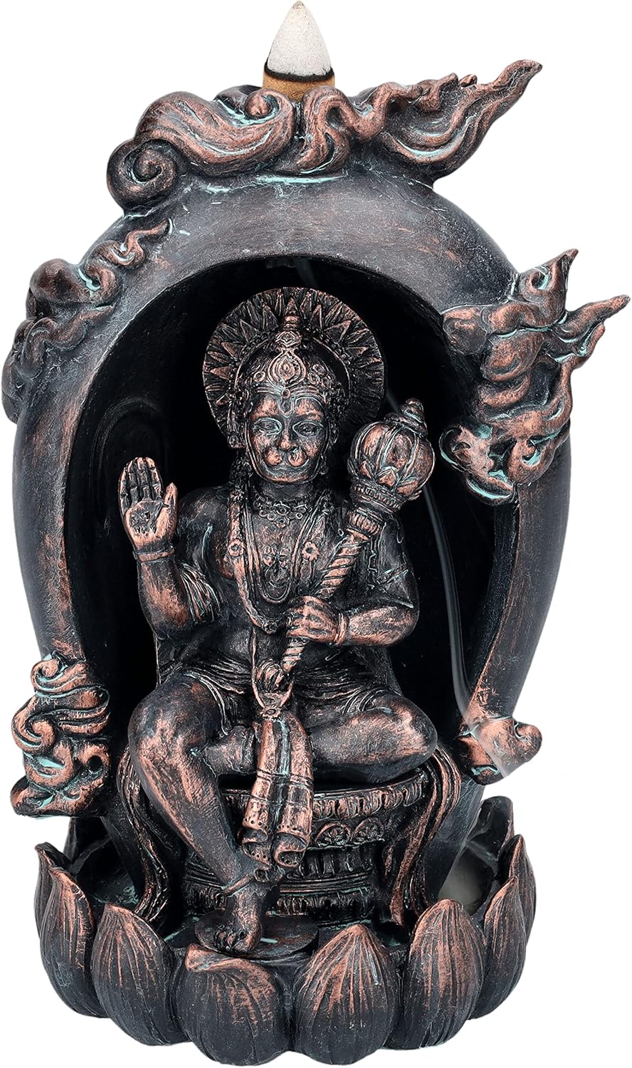 7.5 inches Hanuman Backflow Incense Burner Resin Figurine Holder