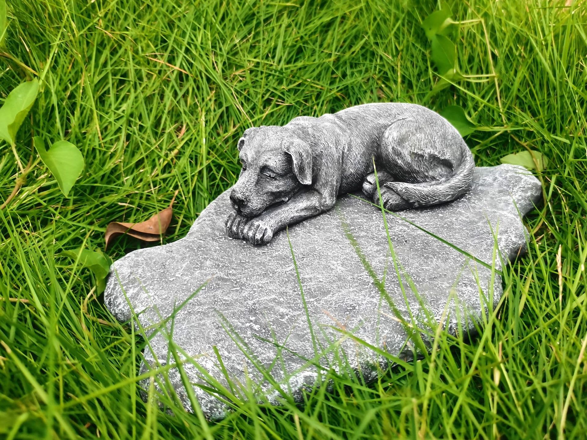 cuhair Marcadores personalizados para tumbas de perros y mascotas, lápida de perro, mensaje conmemorativo grabado DIY (gris)