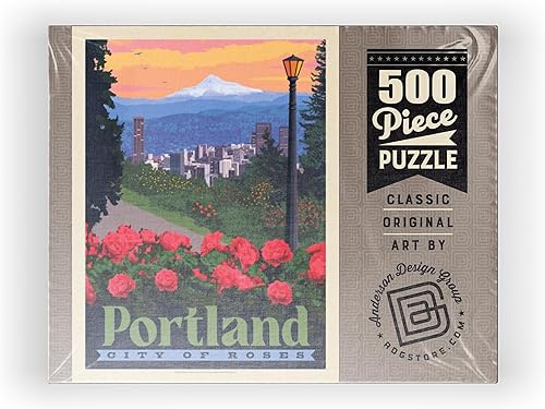 Miniatura 8 de Portland, Oregon City of Roses, Póster vintage, rompecabezas prémium de 500 piezas para adultos