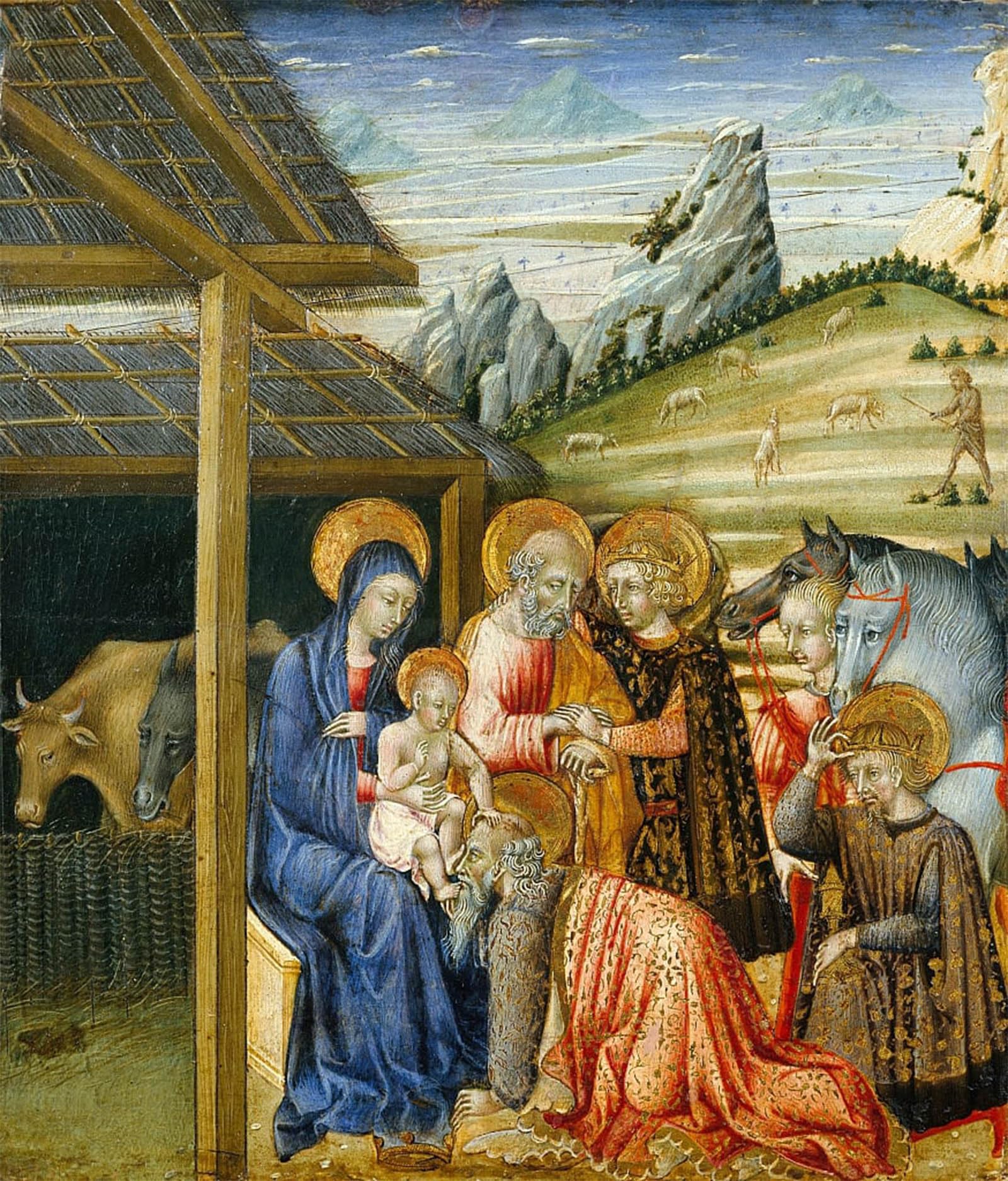 Serendipitp No Frame Vintage Wall Art Canvas Nordic Poster Canvas Print Picture The Adoration Of The Magi By Di Paolo Wall Art Poster For Home Decor 60X90cm