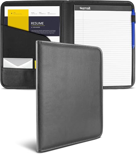 Samsill Professional Padfolio, Business Portfolio, Black, Includes 8.5 x 11 Writing Pad