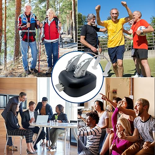 Miniatura 9 de Amplificadores auditivos digitales  Par de amplificadores de sonido personal BTE recargables con base USB  Amplificación de sonido detrás de la