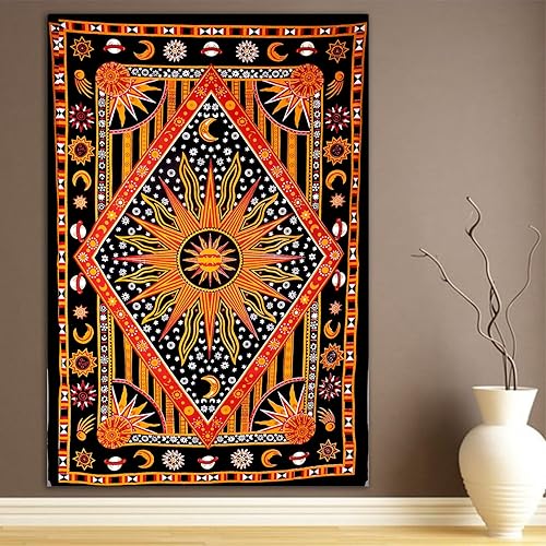 Miniatura 6 de The Boho Street Tapiz de bandera estadounidense exclusiva 100 algodón blanco y negro clásico para colgar en la pared estilo hippie indio colcha