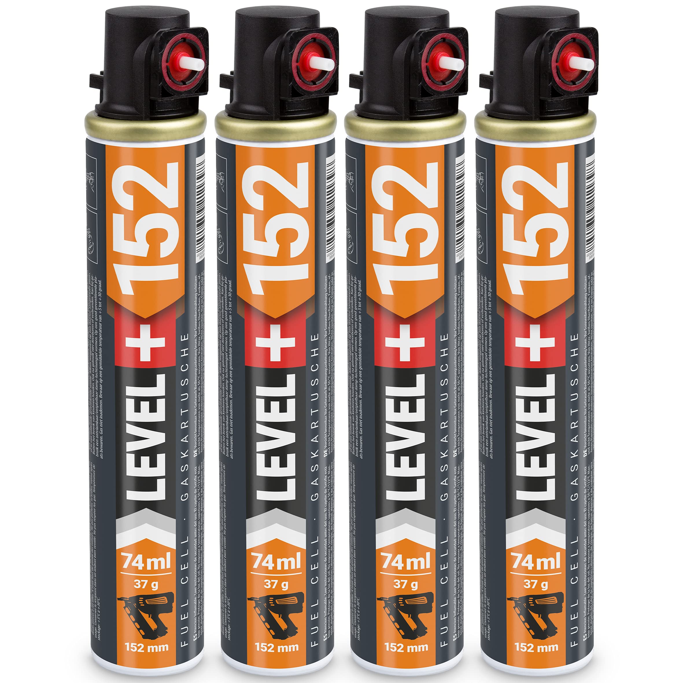 4 cartucce di gas di ricambio per dispositivi a gas, 152 mm x Ø32, cartuccia di gas per chiodatrice a gas L+152