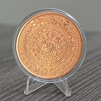 Vista 3 de Aztec Calendar Moneda redonda coleccionable de cobre puro .999 de 1 oz en cápsula