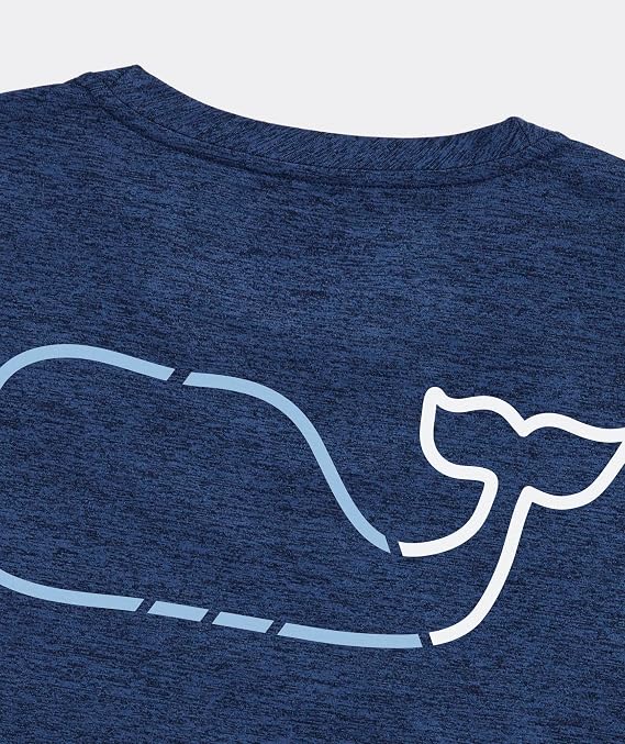 Vineyard Vines Men's On-The-go Whale Outline Short-Sleeve Harbor Performance Tee
