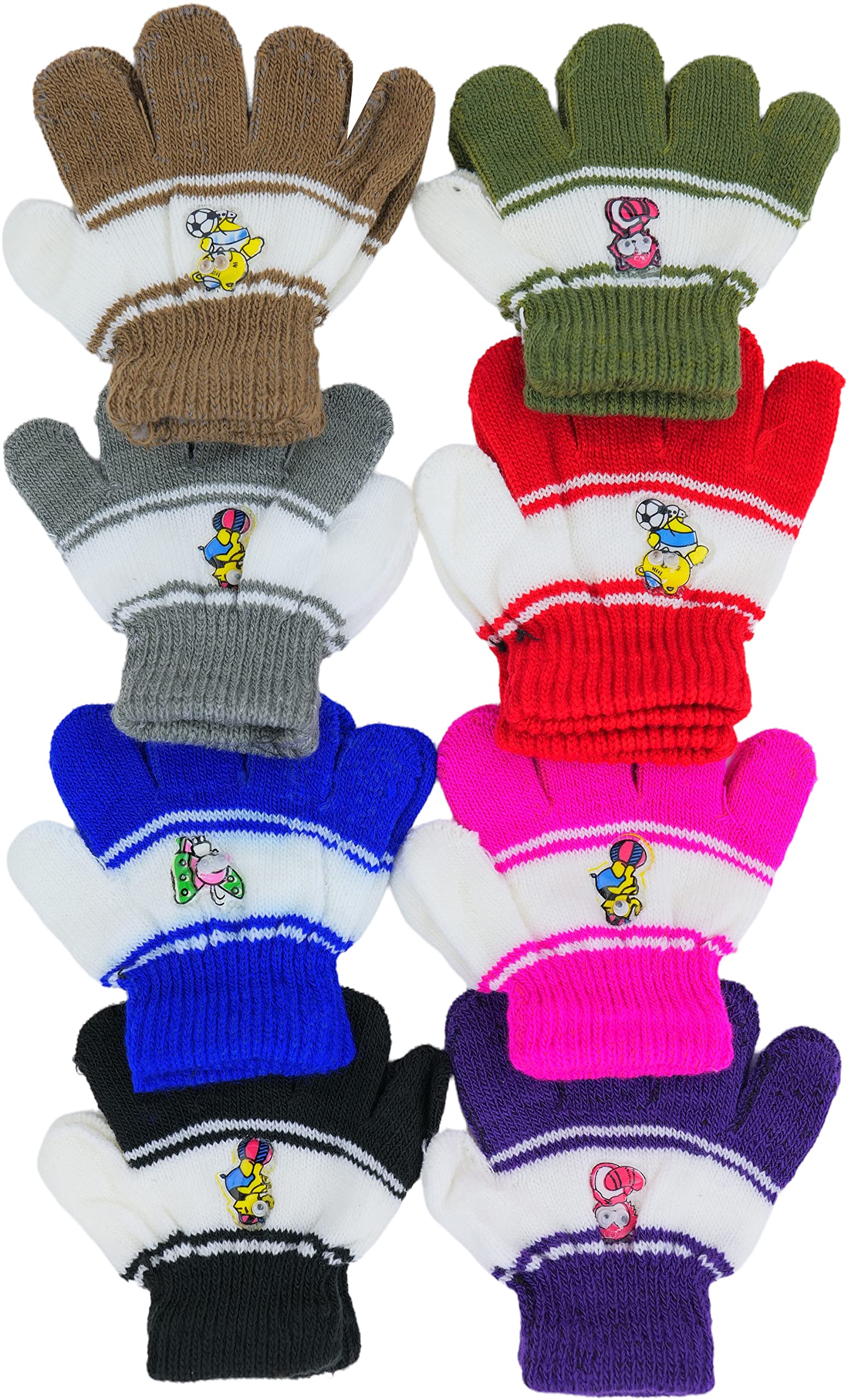 ToBeInStyle Kids Pack of 6 Warm Winter Gloves