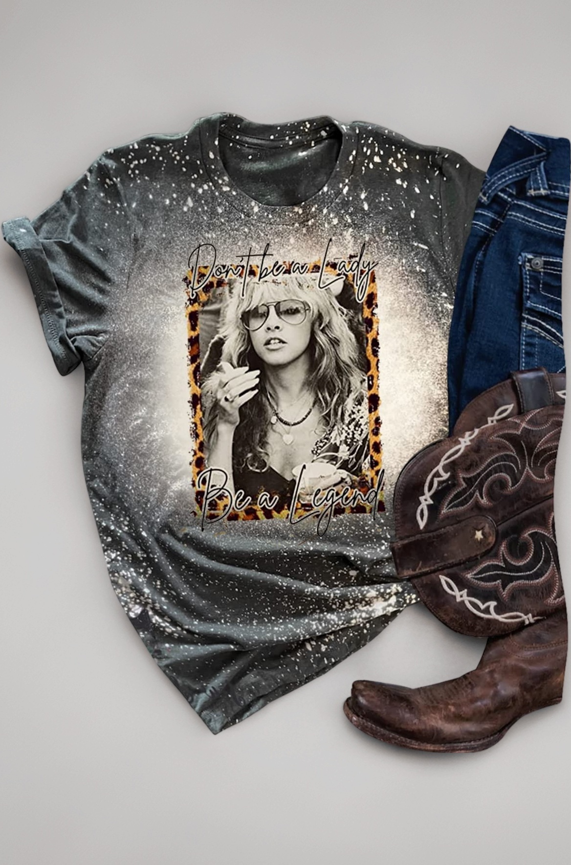 Women Vintagae T Shirt Back to The Gypsy That I was Stevie Shirt Nicks Graphic Music Tees Shirt Rock Band Tops Blouse, Grey3, X-Large