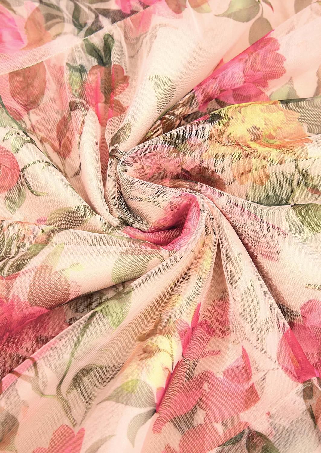 PRETTYGARDEN Tulle Floral Dress Women Summer Wedding Guest 2026 Spring Short Sleeve Maxi Smocked Flowy Beach Party Dresses