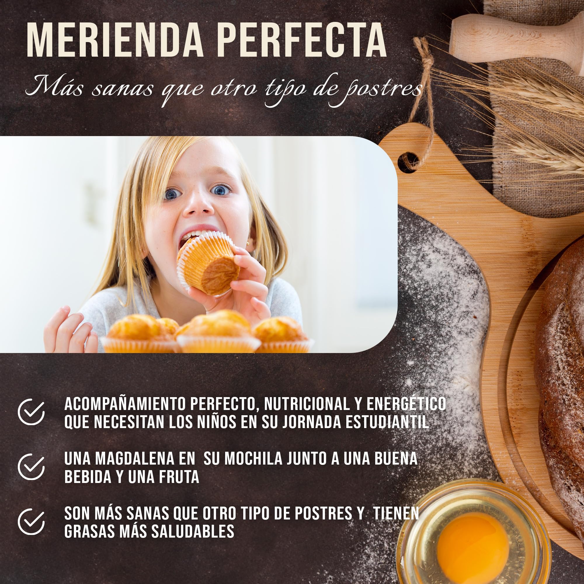 Magdalenas Aceite de Oliva- Magdalenas Caseras Dulces para Cada Dia - Disfruta de Nuestras Jugosas Magdalenas en tu Momento de Bolleria Diaria. Envasadas Individualmente 24 unidades