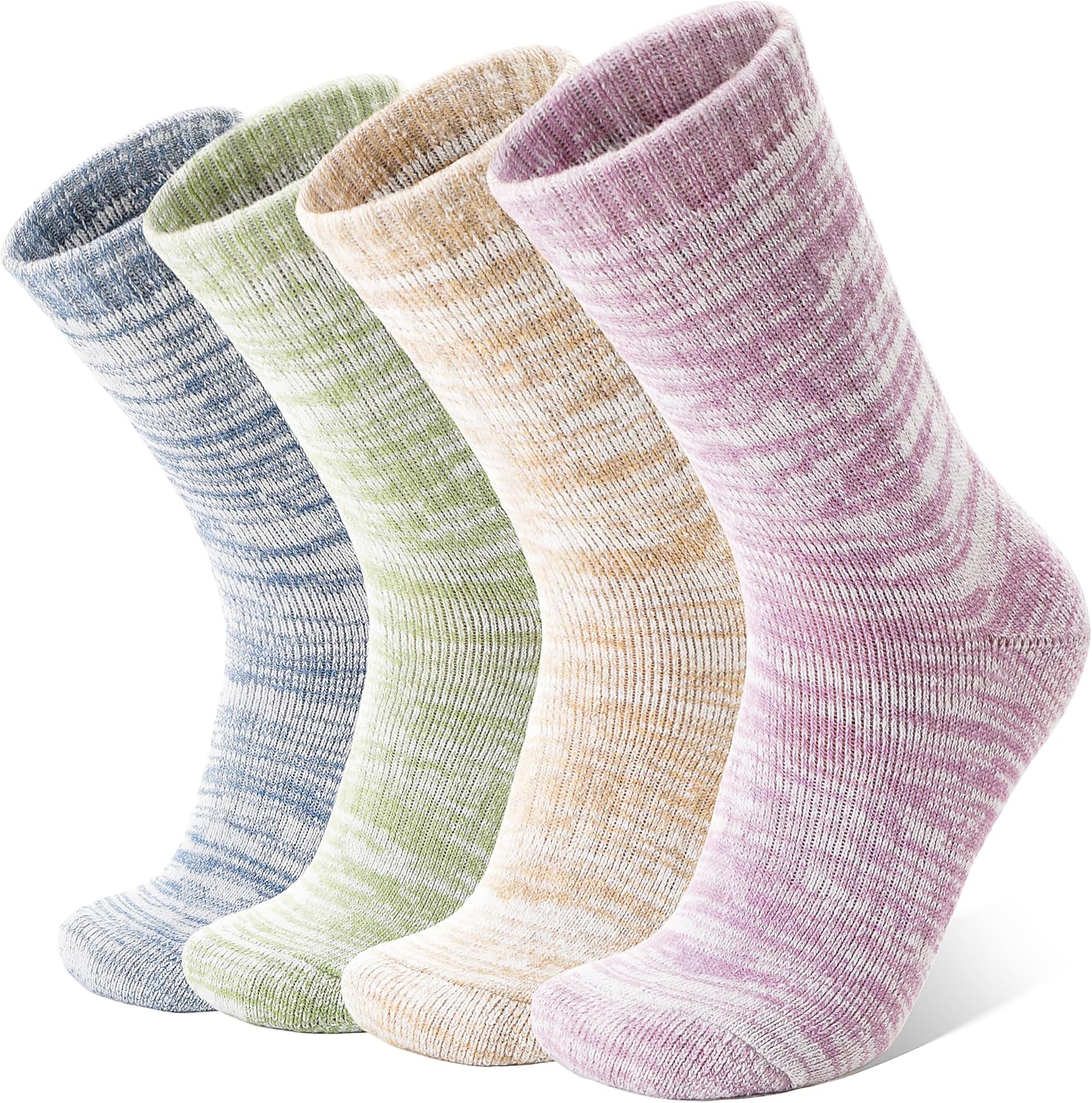 Anlisim Extra Thick Merino Wool Thermal Boot Hiking Socks Warm Winter Cozy Crew Full Cushioning Work Women Men Socks 4 Pairs