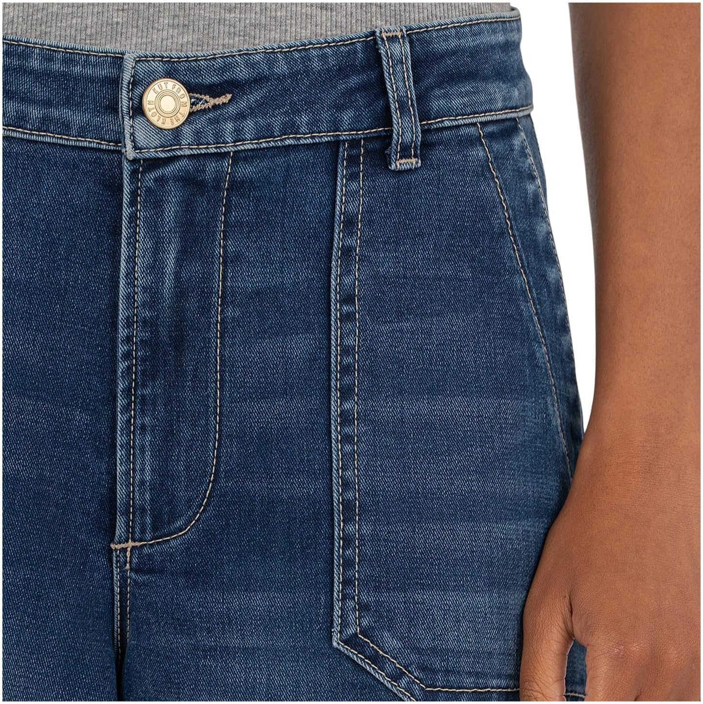 KUT from the Kloth Meg High-Rise Wide Leg Pants W/Pork Chop Pockets - Image 4