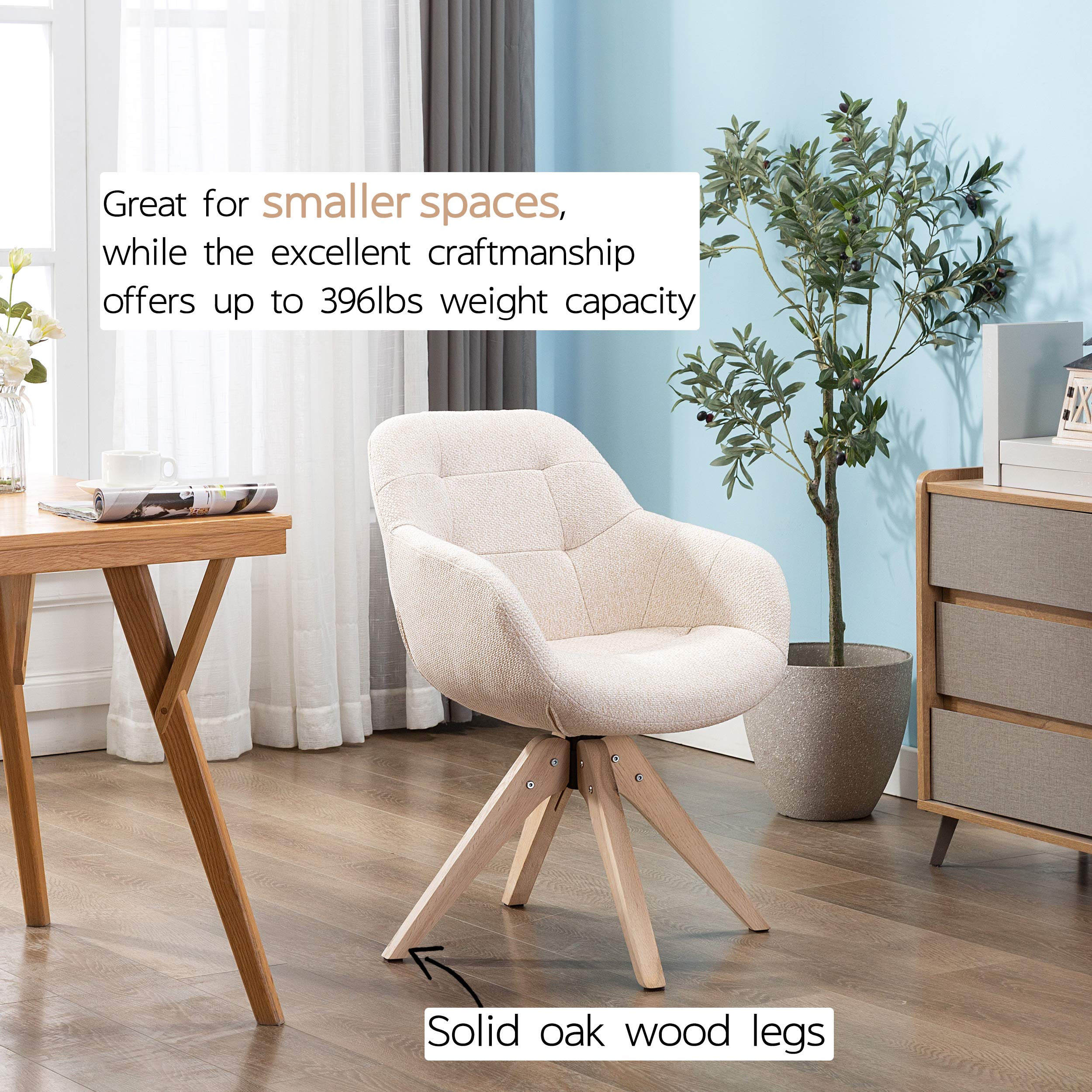 Buy KINWELL Swivel Armchair Fabric Accent Chair Dining Chair, Desk