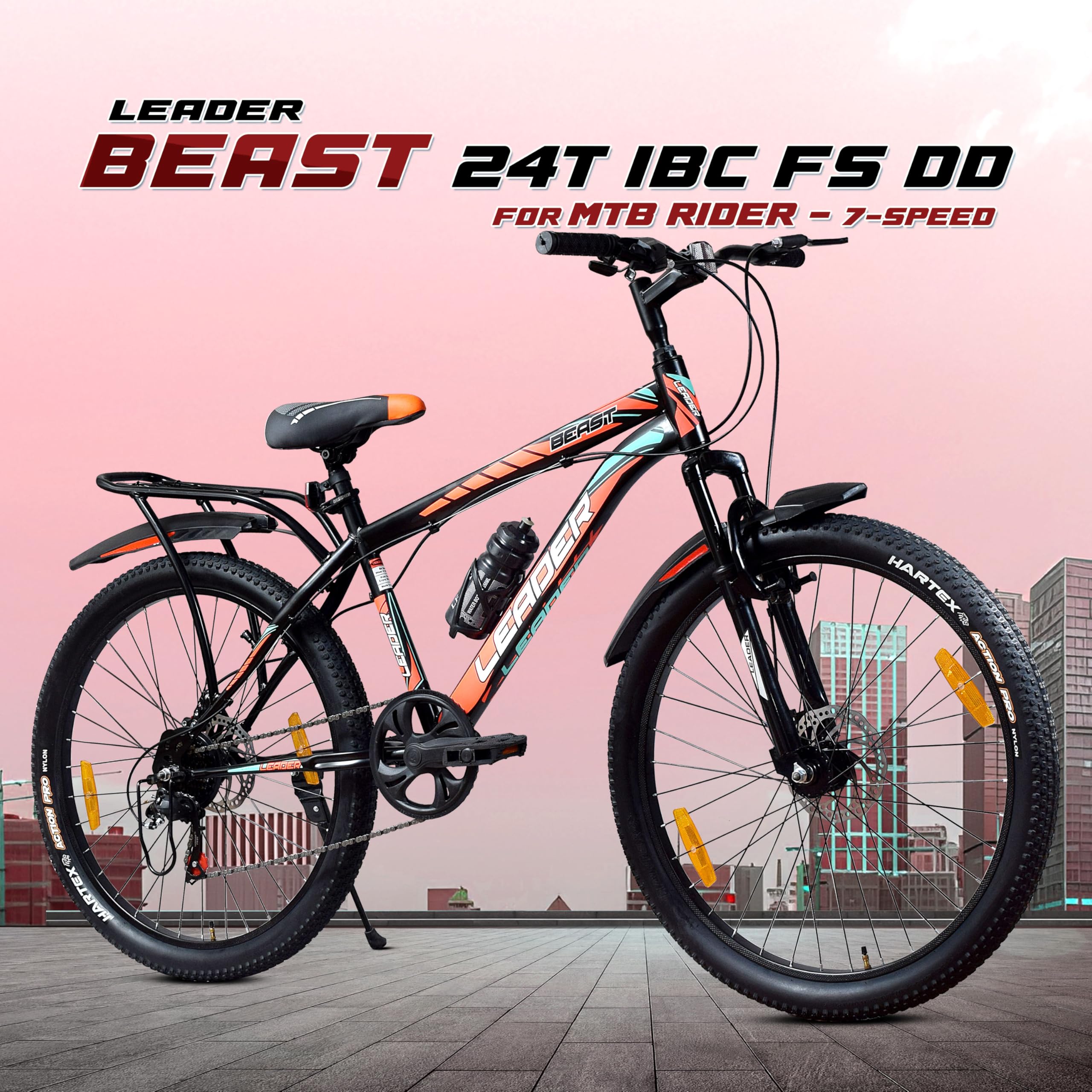 Leader Beast 24T Kids' Bike - 7 Speed, Disc Brakes -2