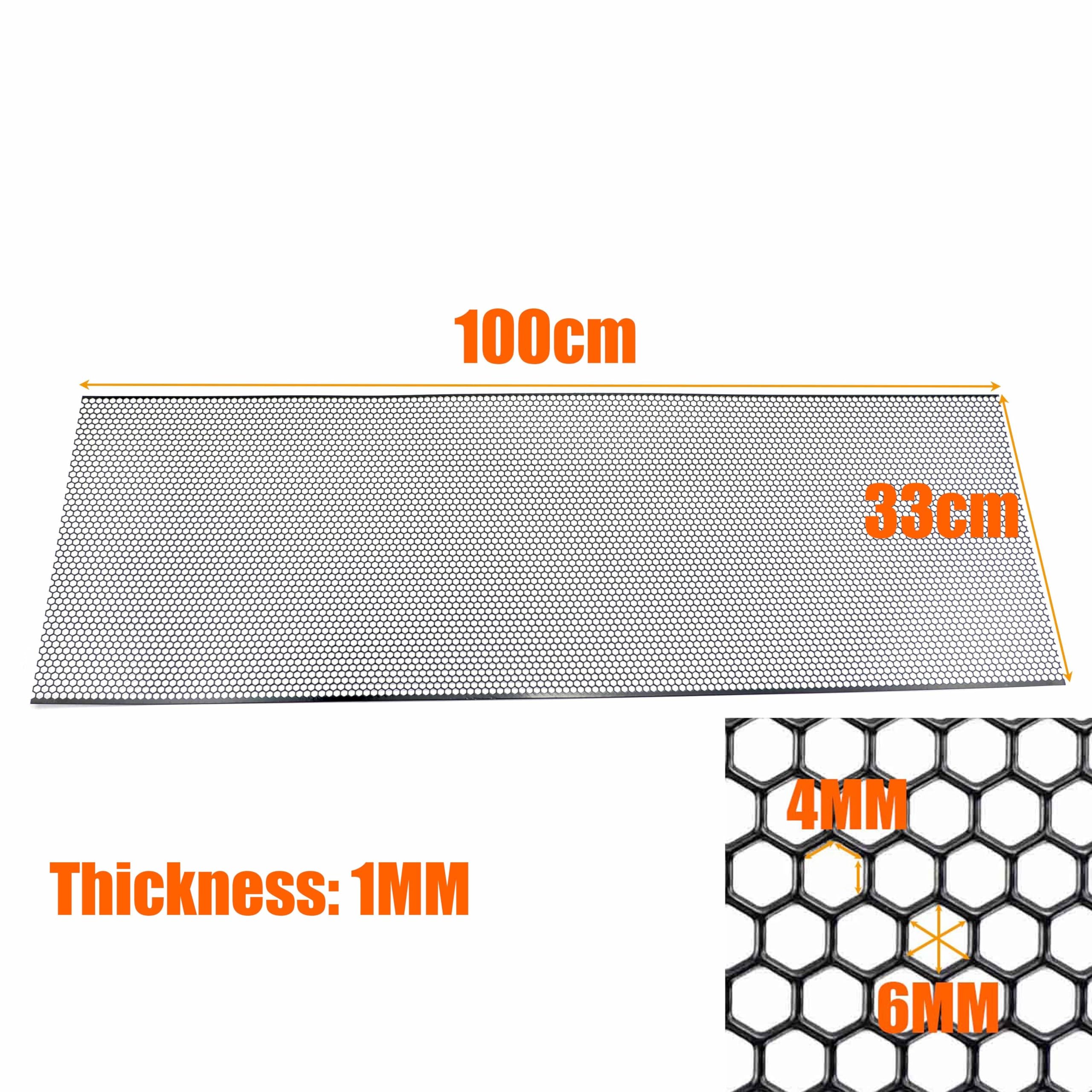 Naklejki dekoracyjne na boczne drzwi 100 cm x 33 cm Aluminiowa kratka Siatkowa osłona grilla Zderzak samochodu Błotnik Maska Kratka wentylacyjna 6 mm otwór