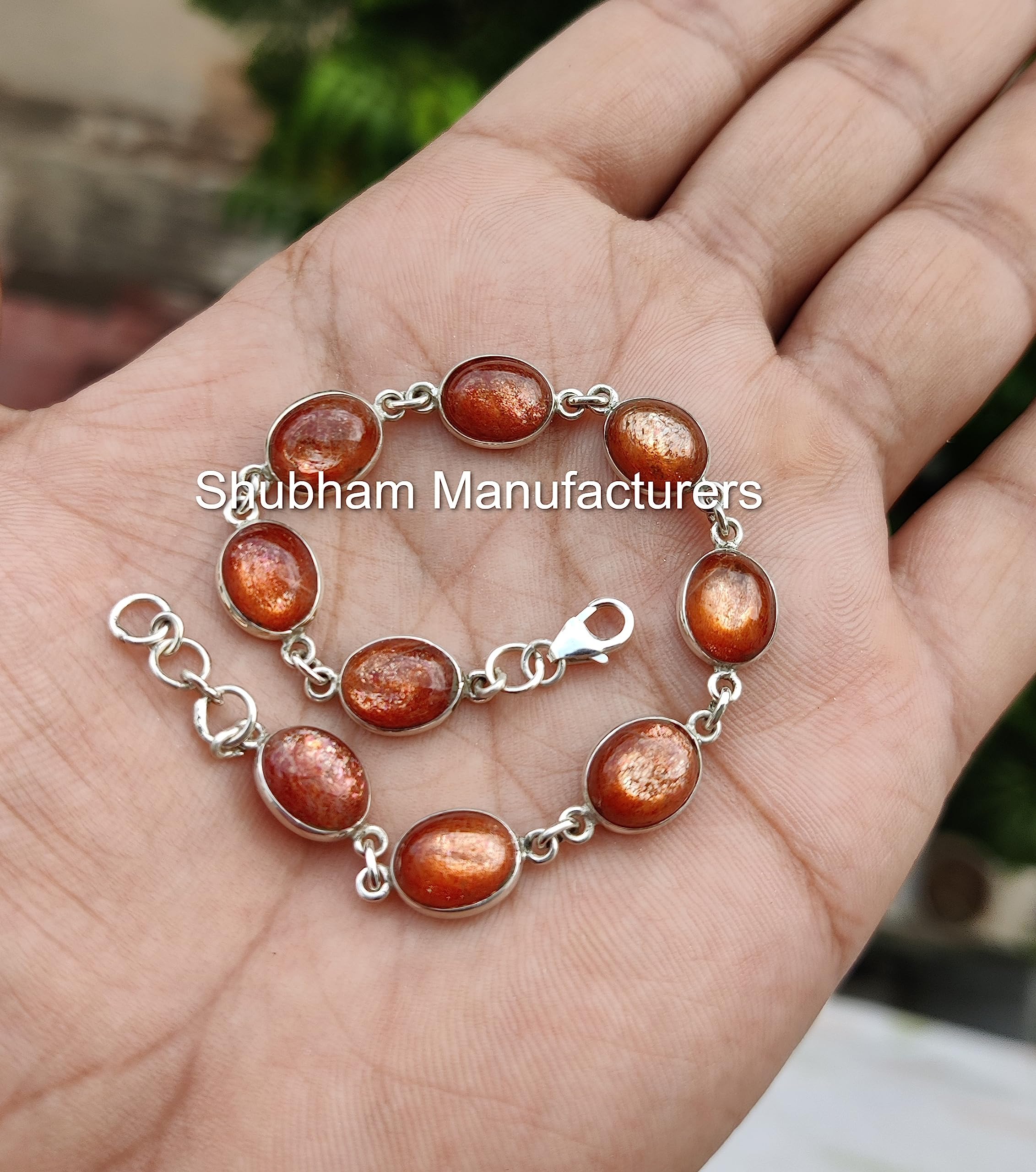 Bracciale con pietre preziose naturali Bracciale con pietre preziose fatte a mano in argento sterling 925 Gioielli da donna
