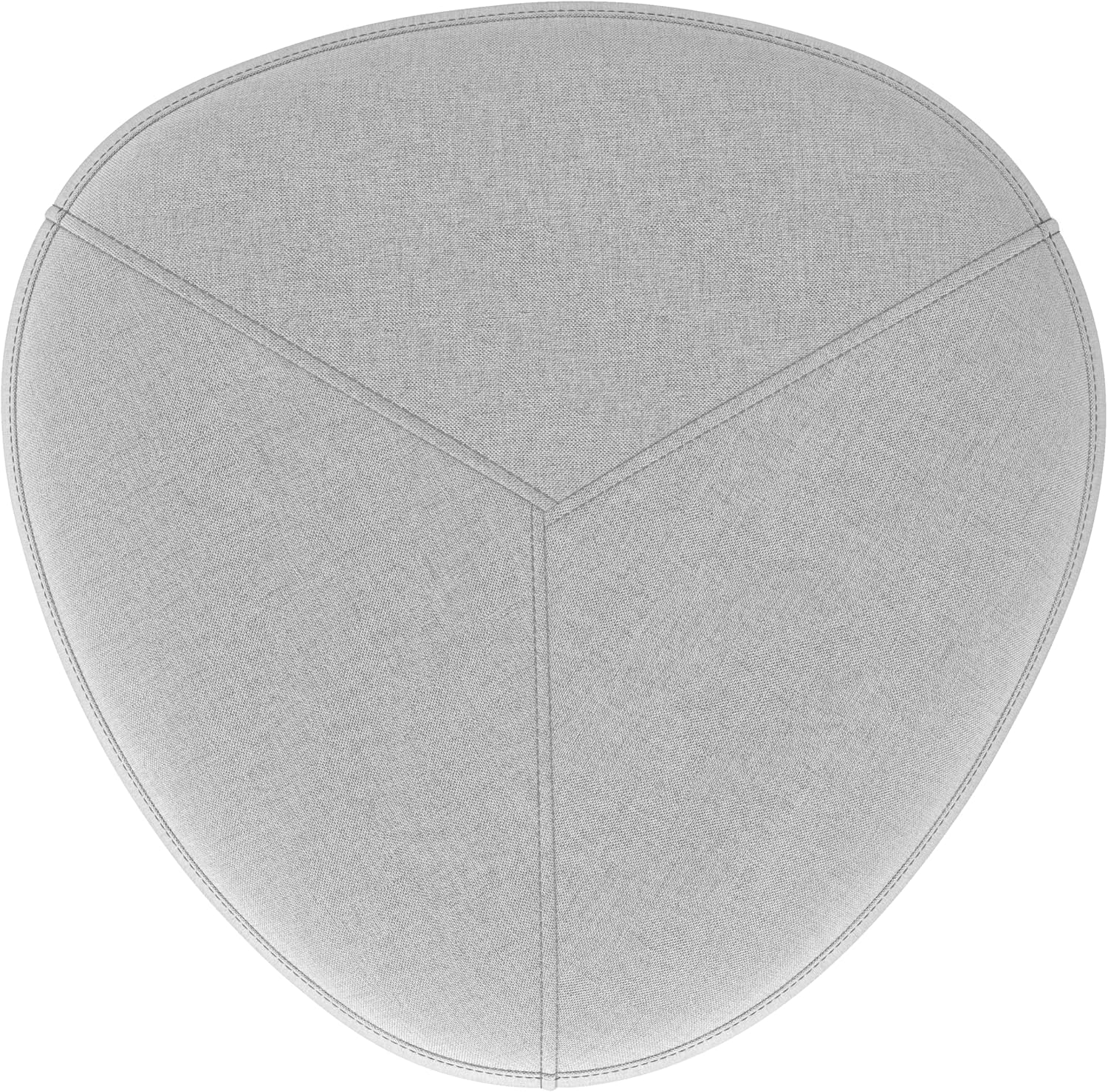SIMPLIHOME Moore 18 inch Wide Contemporary Irregular Small Ottoman in Light Grey Linen Look Fabric, Fully Assembled, for the Living Room and Bedroom