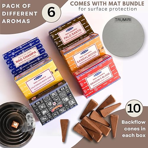 Vista 55 de Super Hit - Conos de incienso de reflujo para cascada, fuente de humo aromático, Haze Falls y esterilla, paquete de 6 Super Hit - 6